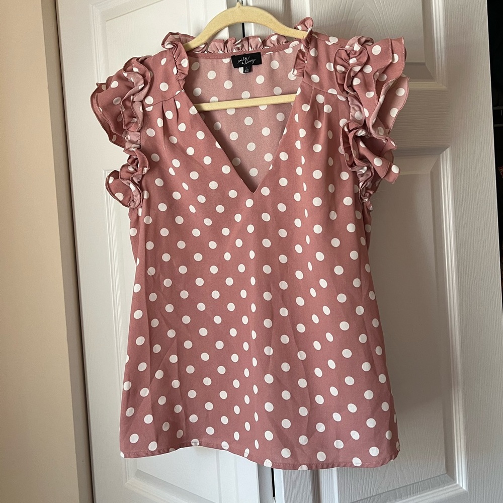Pink Polka Dot Blouse